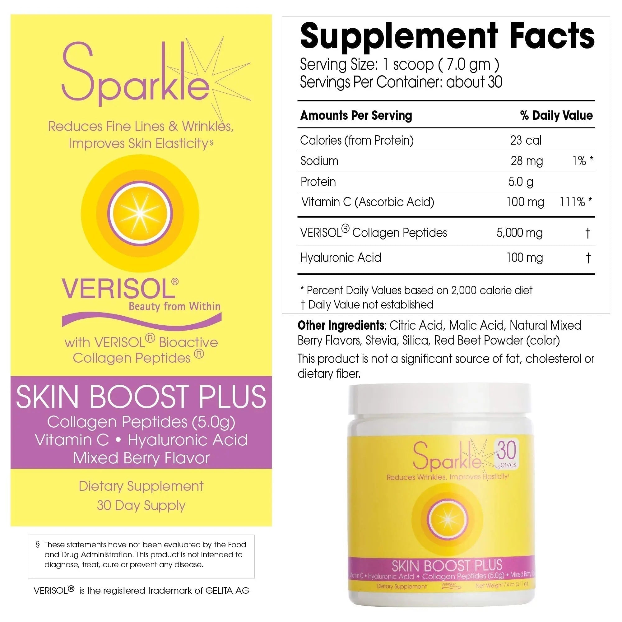 Hydrolyzed Collagen Powder - Sparkle Skin Boost Plus (Tropical Coconut Pineapple) - TrustMedUSA