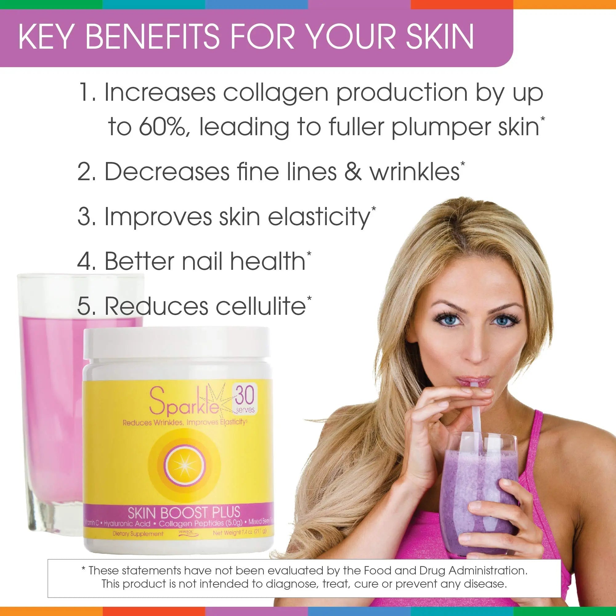 Hydrolyzed Collagen Powder - Sparkle Skin Boost Plus (Tropical Coconut Pineapple) - TrustMedUSA