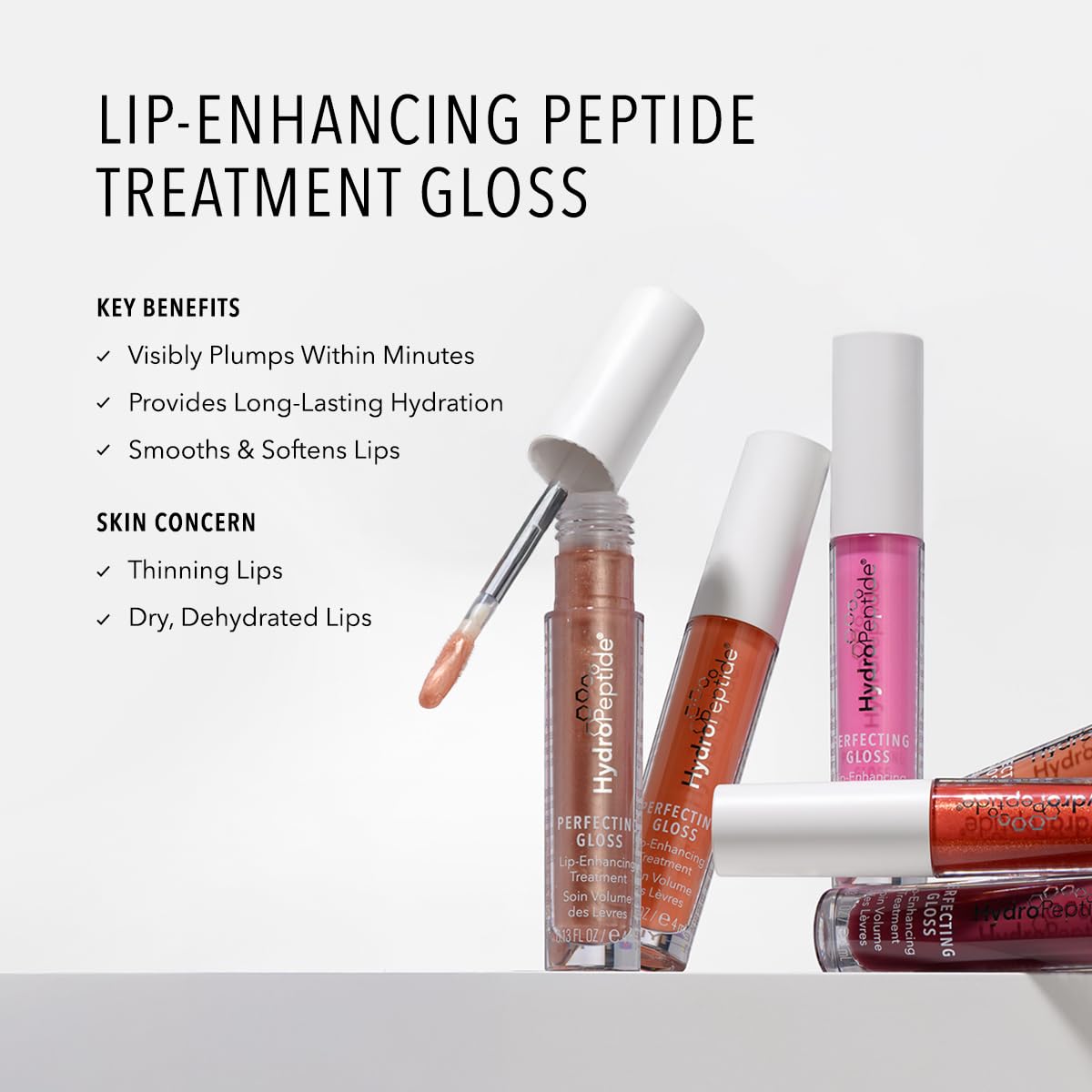 HydroPeptide Perfecting Gloss, Lip Plumping Gloss & Hydrating Treatment, Volumizing Collagen-Boosting Enhancer with Hyaluronic Acid & Peptides, Nude Pearl, 0.13 Ounce - Maple Wellness Supplements