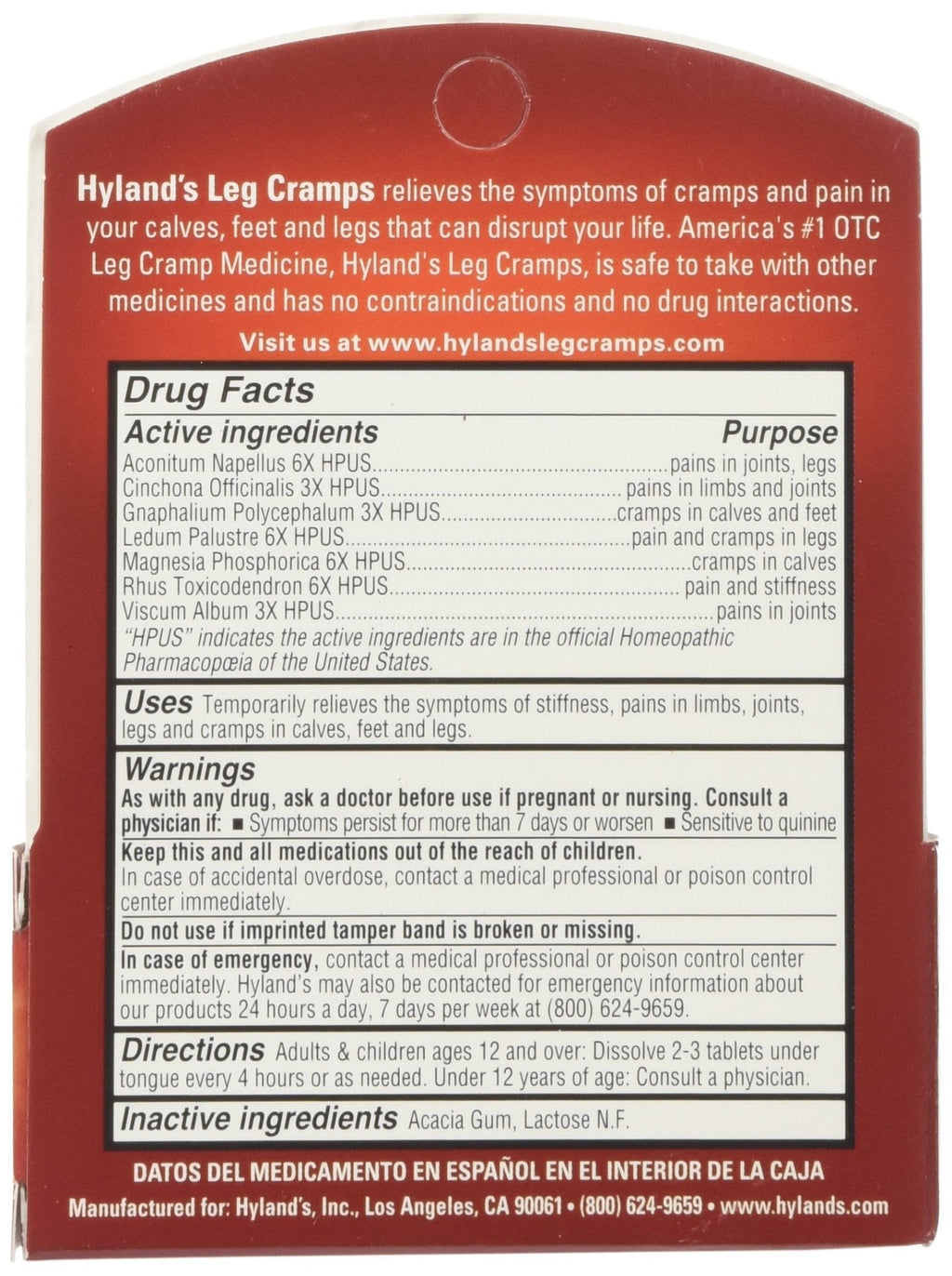 Hyland'S Leg Cramps - 50 Quick Disolving Tablets - TrustMedUSA