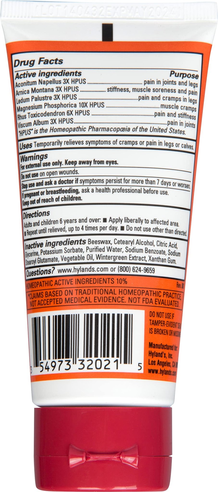 Hyland's Leg Cramps Ointment, Arnica Gel Leg Cramp Relief, 2.5 oz (Pack of 3) - TrustMedUSA