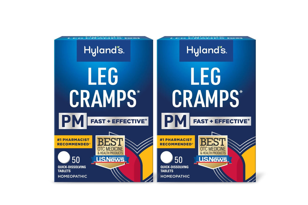 Hyland's Leg Cramps PM, Relief of Nighttime Leg, Calf, and Foot Cramps, 50 Quick-Dissolving Tablets 2-Pack (100 Total) - TrustMedUSA