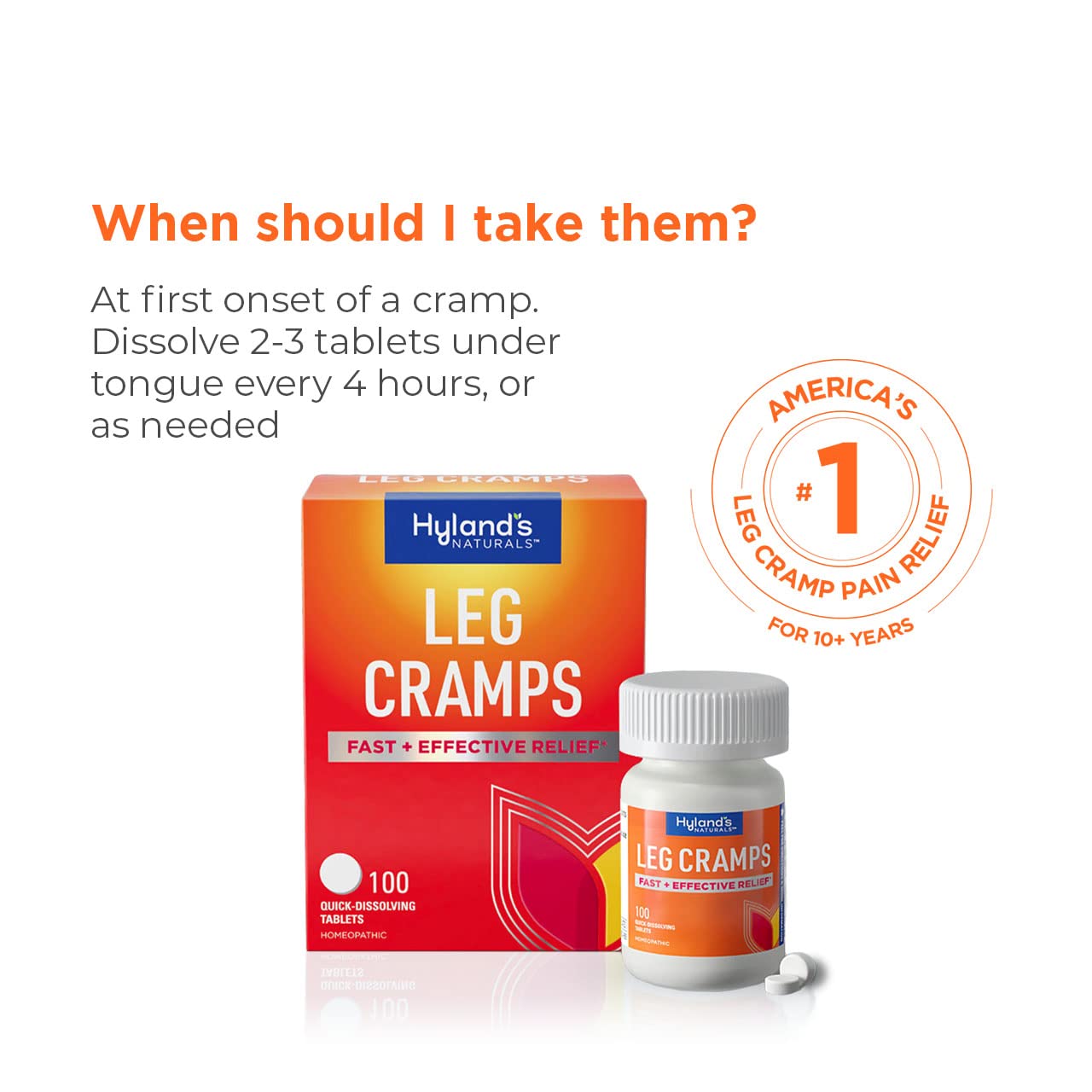 Hyland's Leg Cramps, Relief of Leg, Calf, Charley Horses, and Foot Cramps, 50 Quick-Dissolving Tablets - TrustMedUSA
