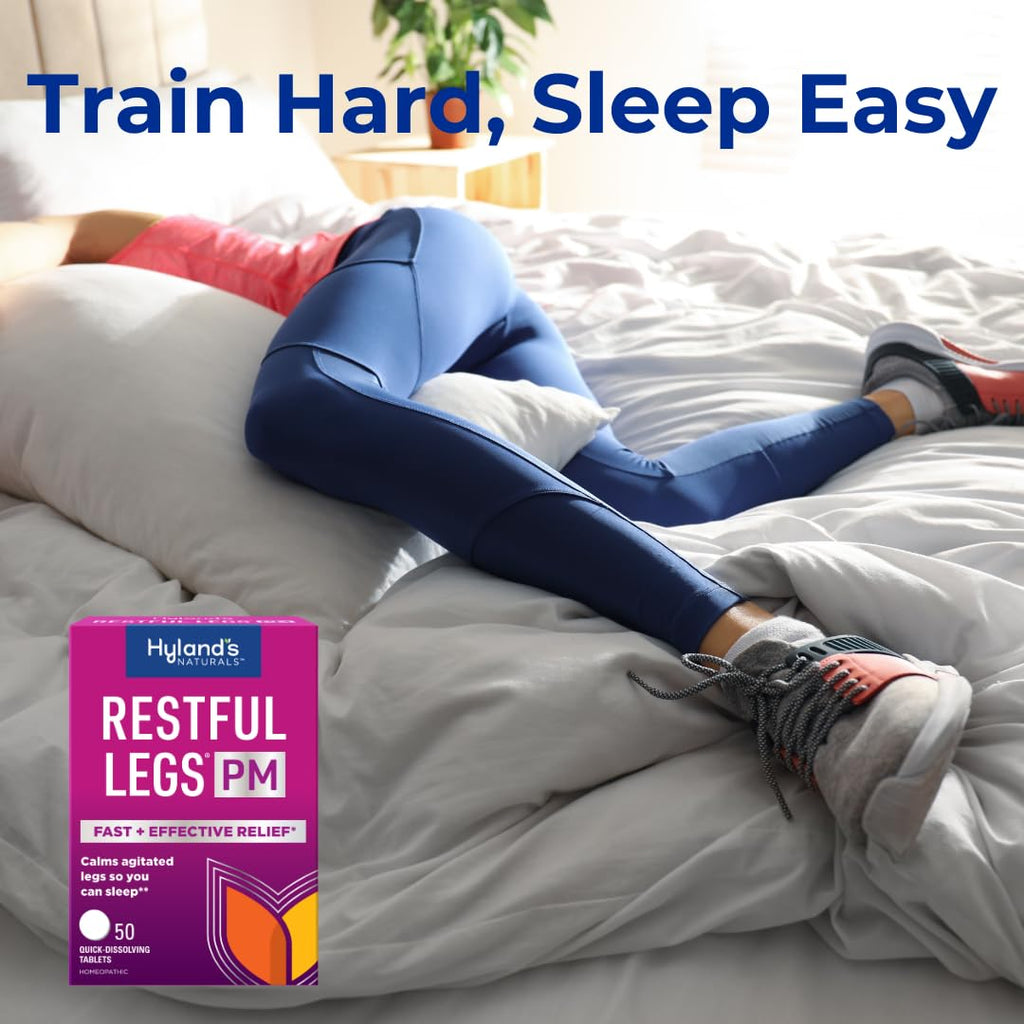 Hyland's Restful Legs PM, Nighttime Formula, Calms Agitated Legs so You Can Sleep, 50 Quick Dissolving Tablets - Maple Wellness Supplements