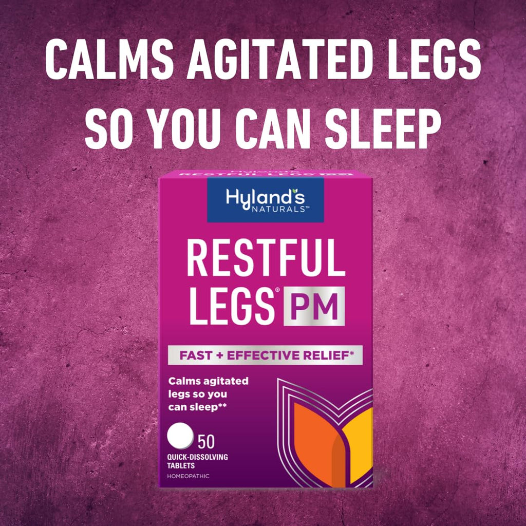 Hyland's Restful Legs PM, Nighttime Formula, Calms Agitated Legs so You Can Sleep, 50 Quick Dissolving Tablets - Maple Wellness Supplements