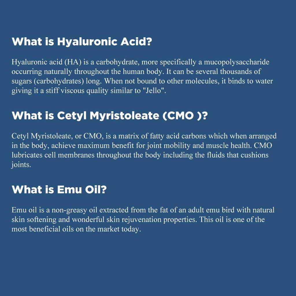 HylaRub HA Joint & Muscle Cream – Hyaluronic Acid Muscle Rub w/Emu Oil & CMO – Non Greasy, Soothes, Moisturizes & Maintains Shoulders, Knees, Back, HIPS & More 6 oz. by Hyalogic - TrustMedUSA