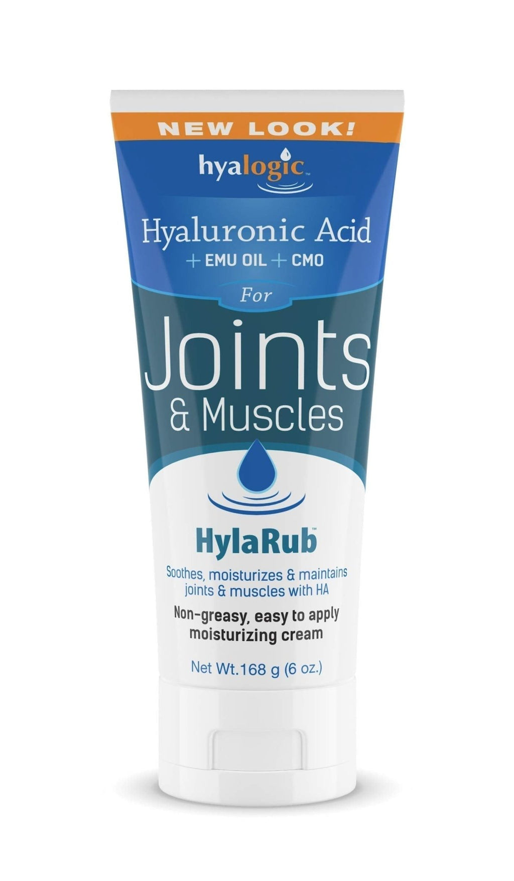 HylaRub HA Joint & Muscle Cream – Hyaluronic Acid Muscle Rub w/Emu Oil & CMO – Non Greasy, Soothes, Moisturizes & Maintains Shoulders, Knees, Back, HIPS & More 6 oz. by Hyalogic - TrustMedUSA