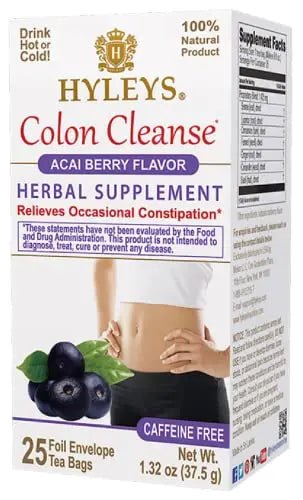 Hyleys Colon Cleanse Tea Acai Berry Flavor - 25 Tea Bags (12 Pack - 300 Tea Bags Total) - TrustMedUSA