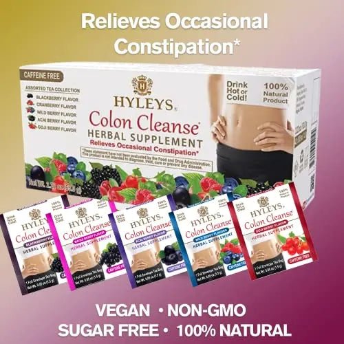 Hyleys Colon Cleanse Tea Assorted Flavors - 42 Tea Bags (1 Pack) - TrustMedUSA