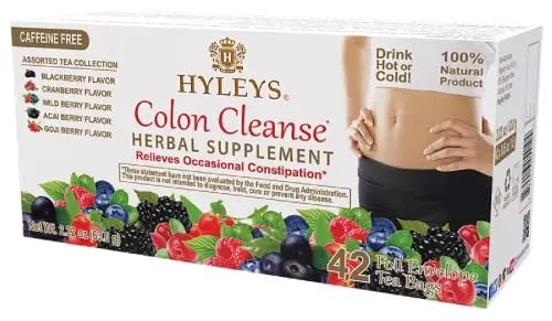 Hyleys Colon Cleanse Tea Assorted Flavors - 42 Tea Bags (1 Pack) - TrustMedUSA