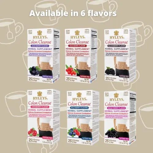 Hyleys Colon Cleanse Tea Blackberry Flavor - 50 Tea Bags (1 Pack) - TrustMedUSA