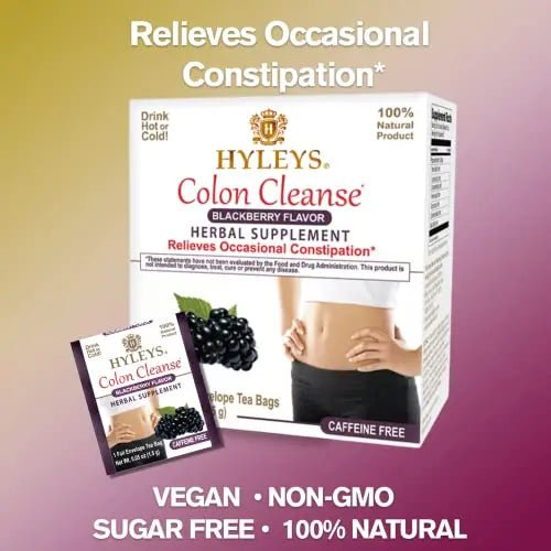Hyleys Colon Cleanse Tea Blackberry Flavor - 50 Tea Bags (1 Pack) - TrustMedUSA