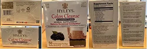 Hyleys Colon Cleanse Tea Blackberry Flavor - 50 Tea Bags (6 Pack - 300 Tea Bags Total) - TrustMedUSA