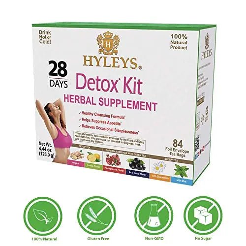 Hyleys Detox Tea for Cleanse - 28 Day Kit - 84 Tea Bags - Gift Gift For Mom For Mom - TrustMedUSA