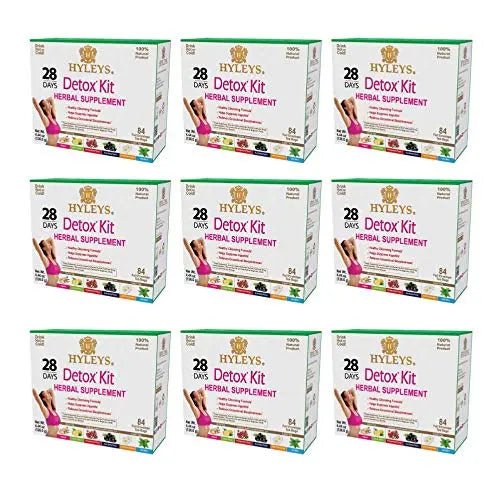 Hyleys Detox Tea for Cleanse and Weight Loss - 28 Day Kit - 84 Tea Bags (9 Pack) - TrustMedUSA