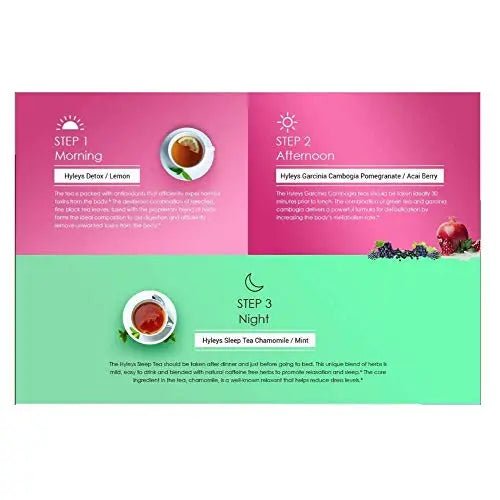 Hyleys Detox Tea for Cleanse and Weight Loss - 28 Day Kit - 84 Tea Bags (9 Pack) - TrustMedUSA