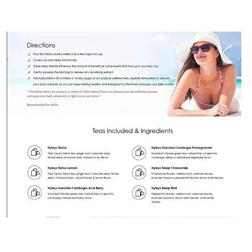 Hyleys Detox Tea for Cleanse and Weight Loss - 28 Day Kit - 84 Tea Bags (9 Pack) - TrustMedUSA