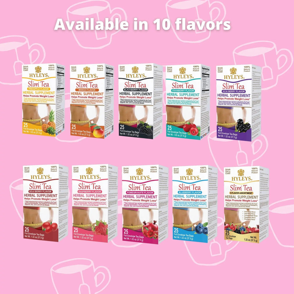 Hyleys Slim Tea Raspberry Flavor - Weight Loss Herbal Supplement Cleanse and Detox - TrustMedUSA