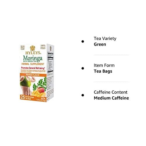 Hyleys Tea Moringa Oleifera with Mango Flavor - 25 Tea Bags (Miracle Tree Tea) - TrustMedUSA