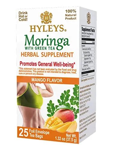 Hyleys Tea Moringa Oleifera with Mango Flavor - 25 Tea Bags (Miracle Tree Tea) - TrustMedUSA