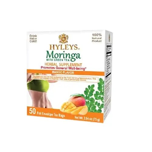 Hyleys Tea Moringa Oleifera with Mango Flavor - 50 Tea Bags (6 Pack - 300 Tea Bags total) (Miracle Tree Tea) - TrustMedUSA