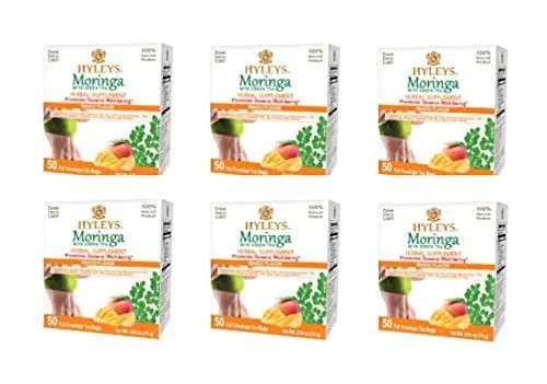 Hyleys Tea Moringa Oleifera with Mango Flavor - 50 Tea Bags (6 Pack - 300 Tea Bags total) (Miracle Tree Tea) - TrustMedUSA
