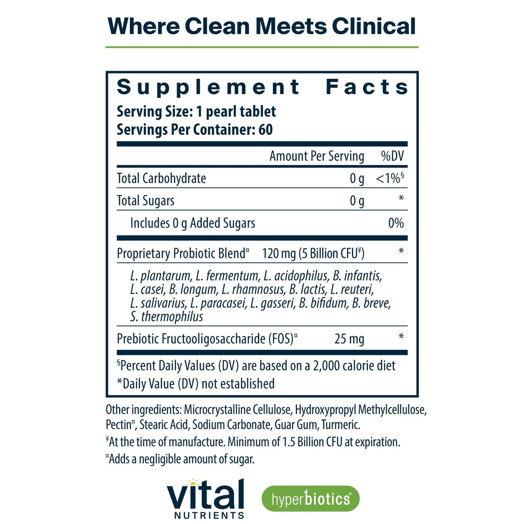 Hyperbiotics Vital Nutrients Pro-15 Prebiotics and Probiotics for Women and Men | 15 Science Backed Strains | Supports Occasional Constipation, Diarrhea, Gas & Bloating | 60 Vegan Time Release Pearls - Maple Wellness Supplements