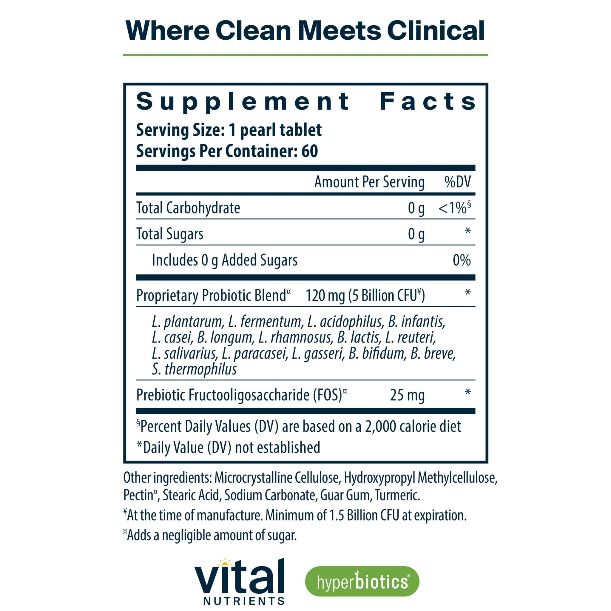 Hyperbiotics Vital Nutrients Pro-15 Prebiotics and Probiotics for Women and Men | 15 Science Backed Strains | Supports Occasional Constipation, Diarrhea, Gas & Bloating | 60 Vegan Time Release Pearls - Maple Wellness Supplements