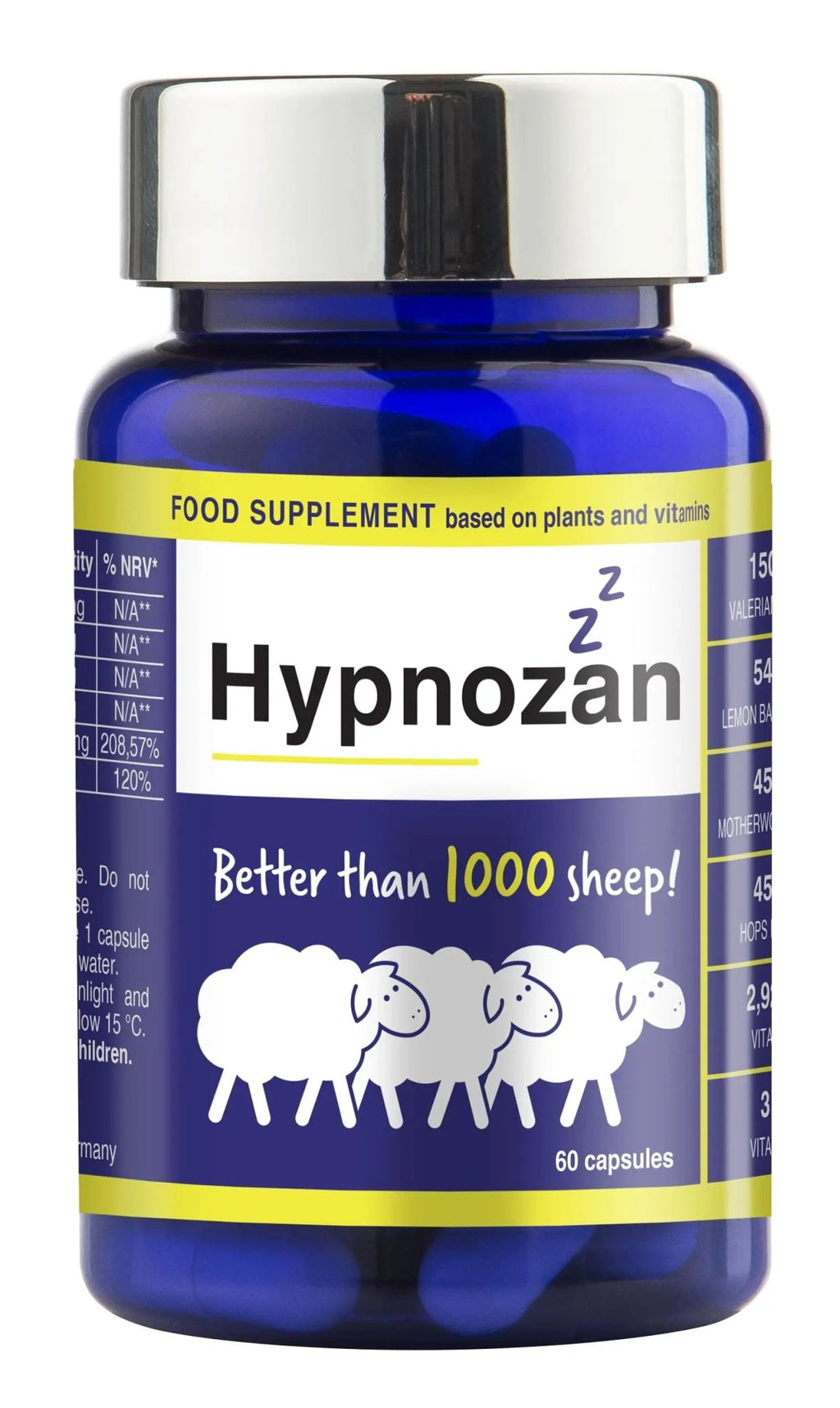 Hypnozan. 60 Easy Nights in Every Pack - 60 Capsules, Just One Before Bed. Natural - TrustMedUSA