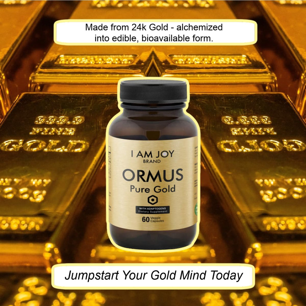 I Am Joy co. Ormus Gold Capsules Monoatomic Elements with Adaptogens Maca and Ashwaganda | May Help Balance Mood, Decalcify Pineal Gland, Repair DNA, Enhance Relaxation - 60 Vegan Capsules - TrustMedUSA