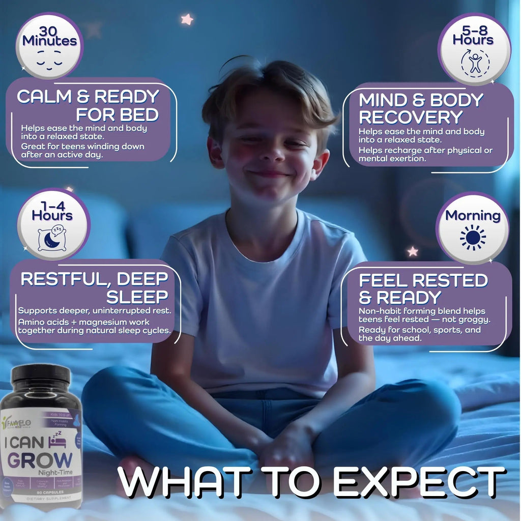 I Can Grow NightTime Kids Vitamins Multivitamin Sleep Aid | Magnesium for Kids with Magnesium Bisglycinate | Natural Calm & Recovery | - TrustMedUSA
