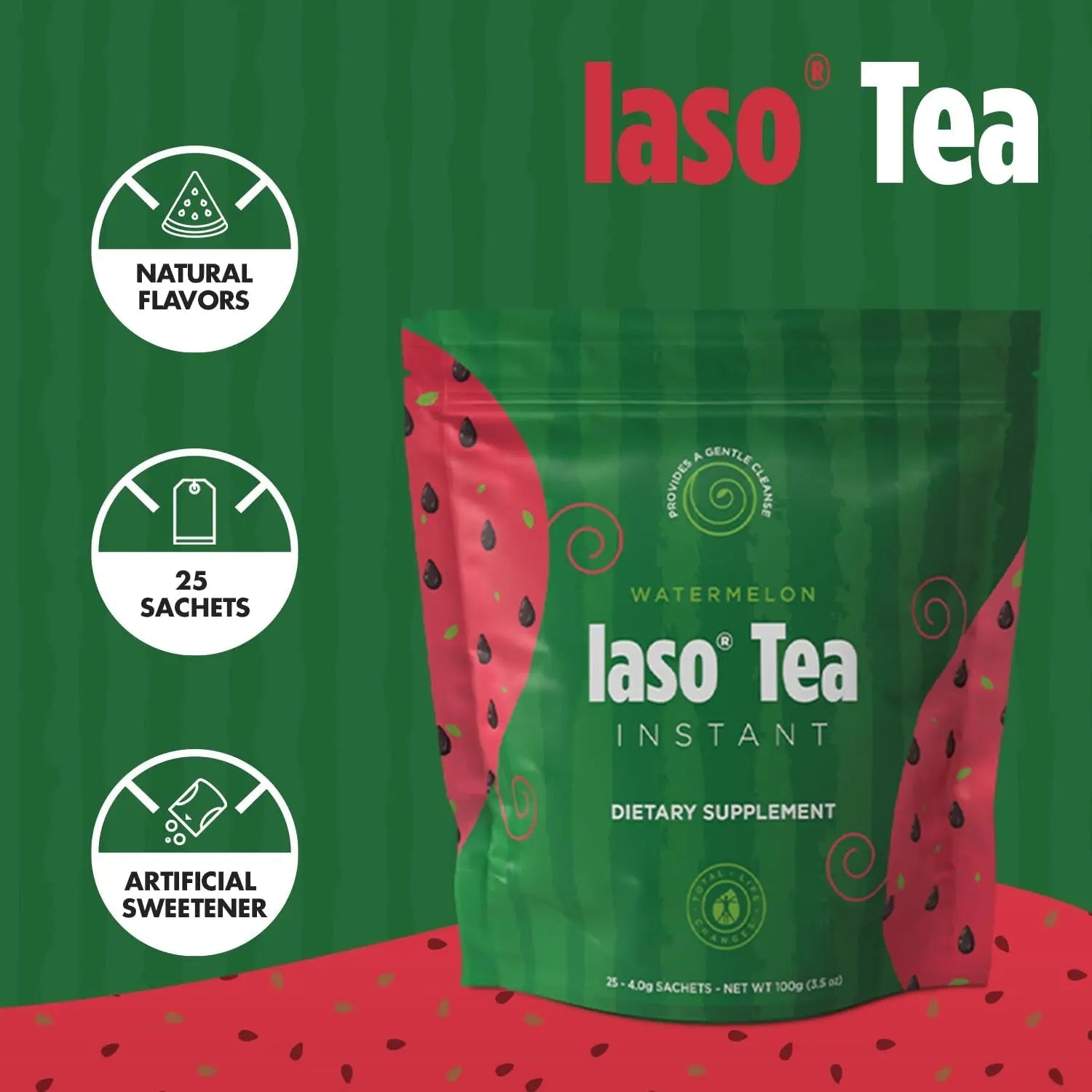 Iaso Instant Tea Watermelon Flavor - 4 grams (25 Sachets) - TrustMedUSA