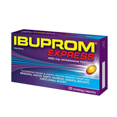 Ibuprom Express 400 mg soft capsules, 20 Caps - Ibuprofen - TrustMedUSA