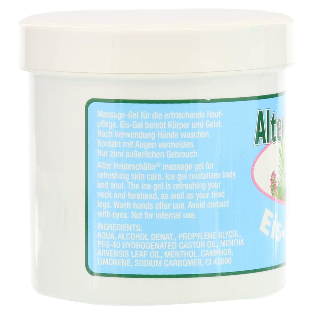 Ice-Gel with Peppermint, Campher & Menthol for Headaches, Stiff Neck, Joints, Muscles - Cooling & Soothing- Large 250ml Tub by Krauterhof - TrustMedUSA