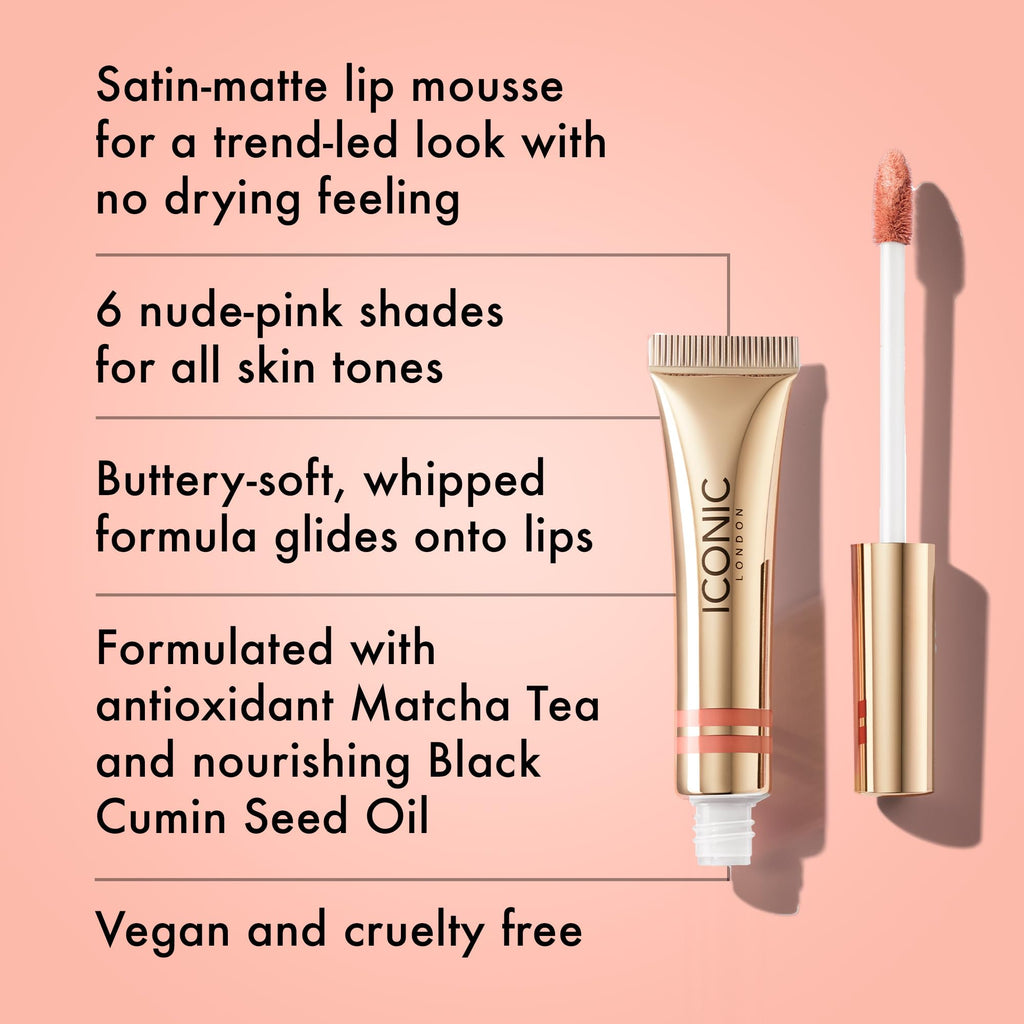 ICONIC LONDON Cloud Kiss Matte Lip Mousse | Matte Liquid Lip Colour, Cruelty-Free, Vegan Makeup, Show Off - Maple Wellness Supplements