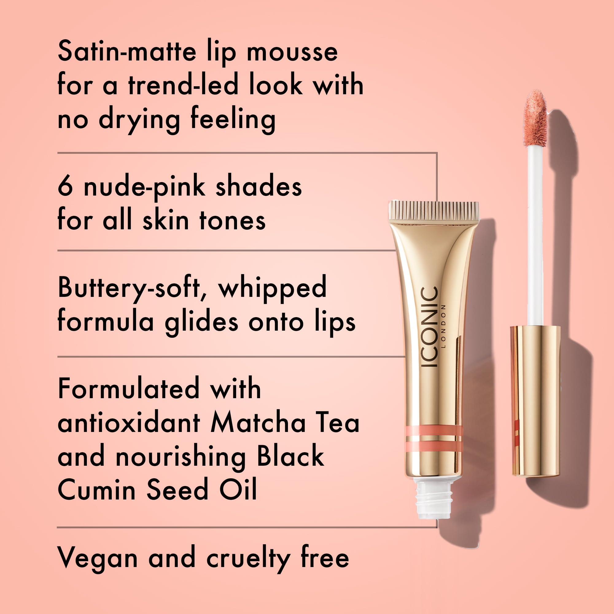 ICONIC LONDON Cloud Kiss Matte Lip Mousse | Matte Liquid Lip Colour, Cruelty-Free, Vegan Makeup, Show Off - Maple Wellness Supplements