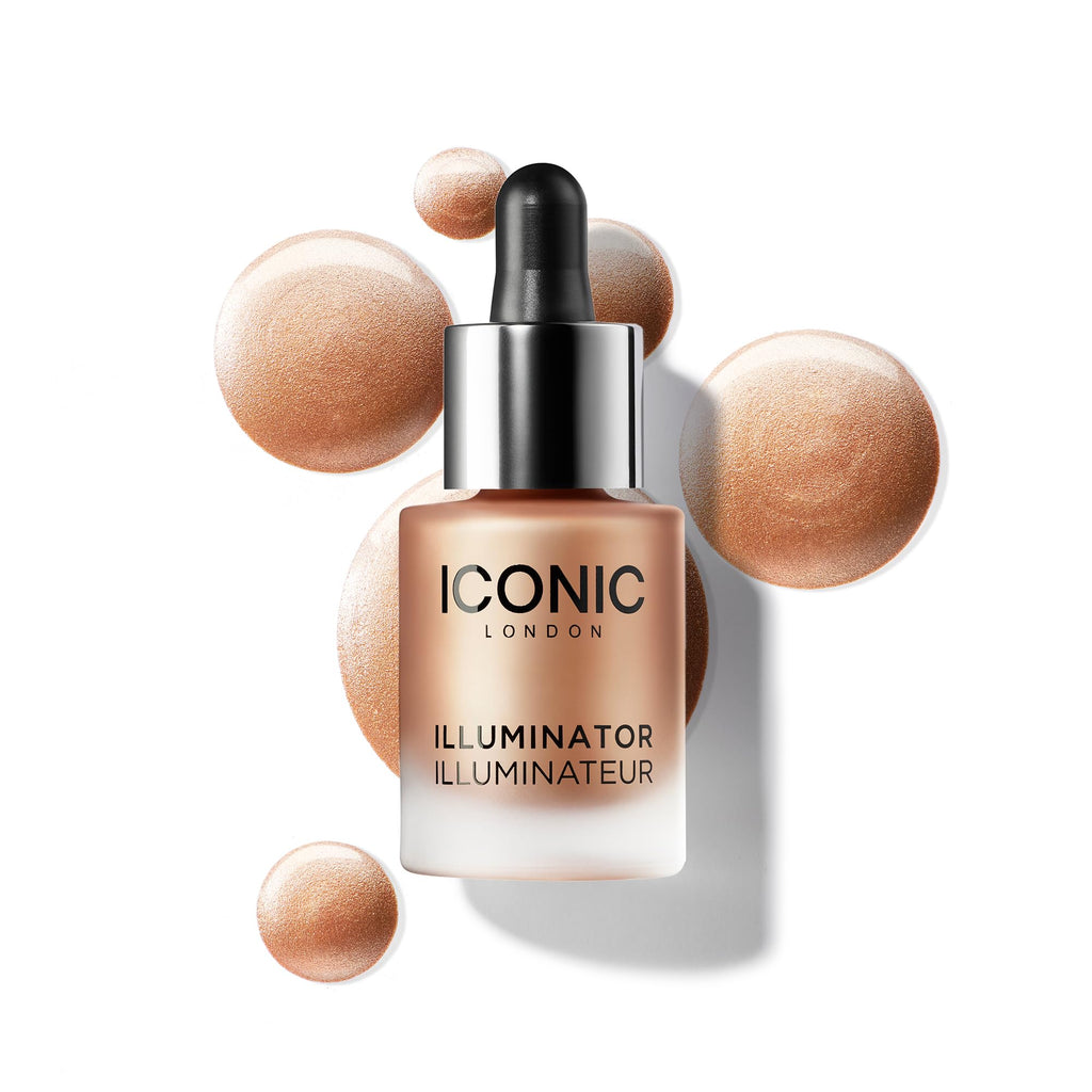ICONIC LONDON Illuminator | Liquid Highlighting Drops for a Radiant Glow, Cruelty-Free, Vegan Makeup, Original (Champagne Shimmer) 0.45 Fl oz - TrustMedUSA