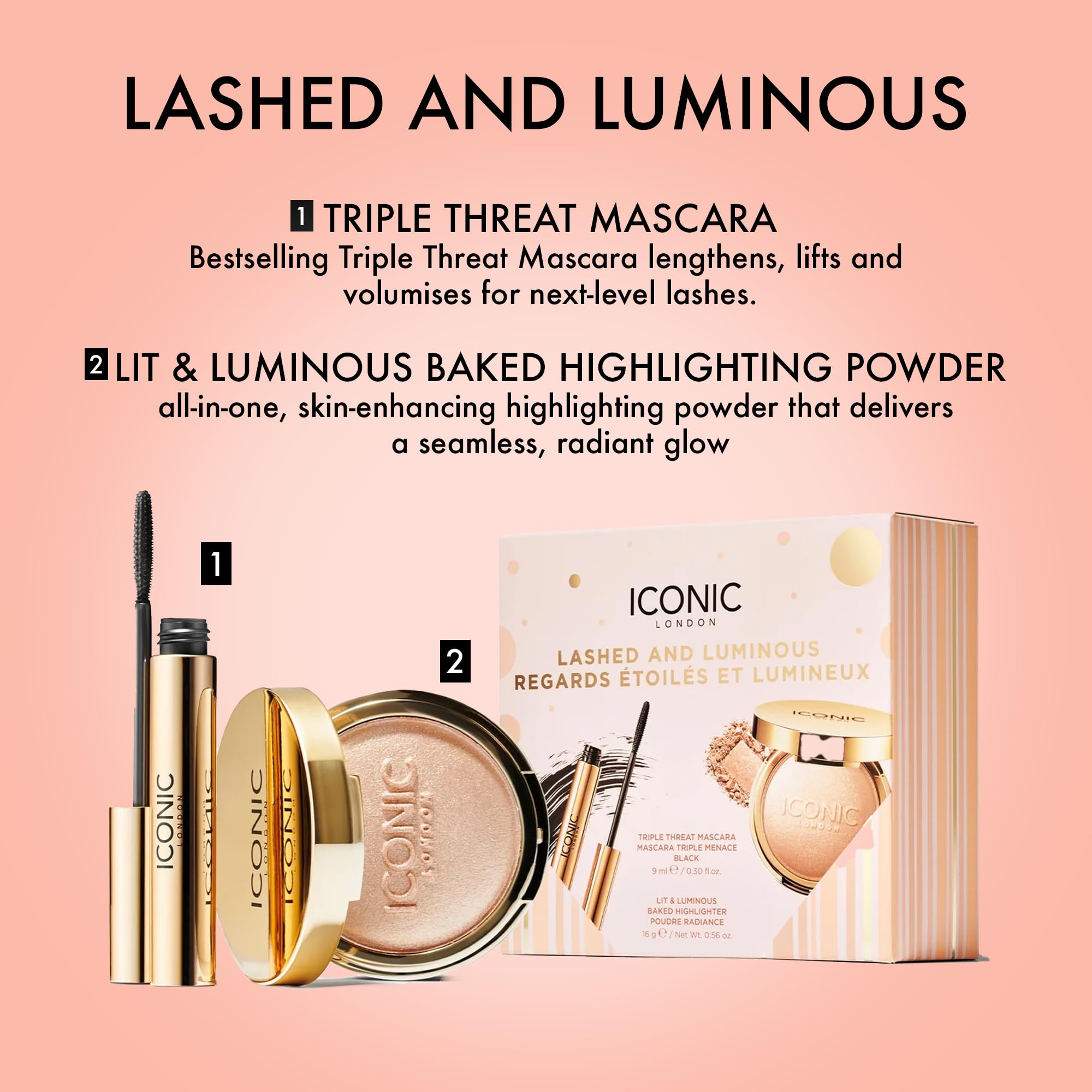 ICONIC LONDON Lashed and Luminous Makeup Gift Set - Maple Wellness Supplements
