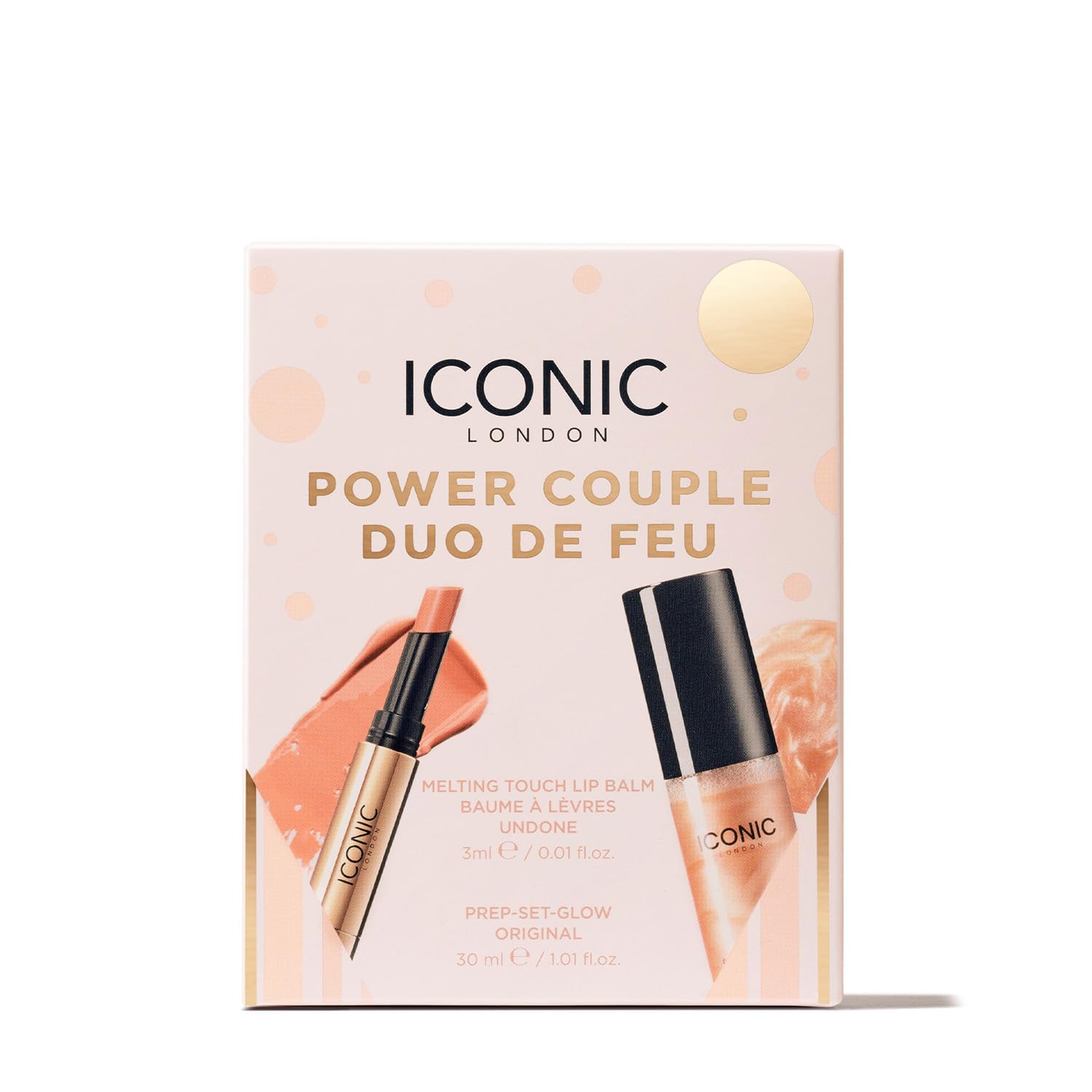 ICONIC LONDON Power Couple Gift Set | Includes Melting Touch Lip Balm (Undone) and Prep-Set-Glow (Original) - Maple Wellness Supplements