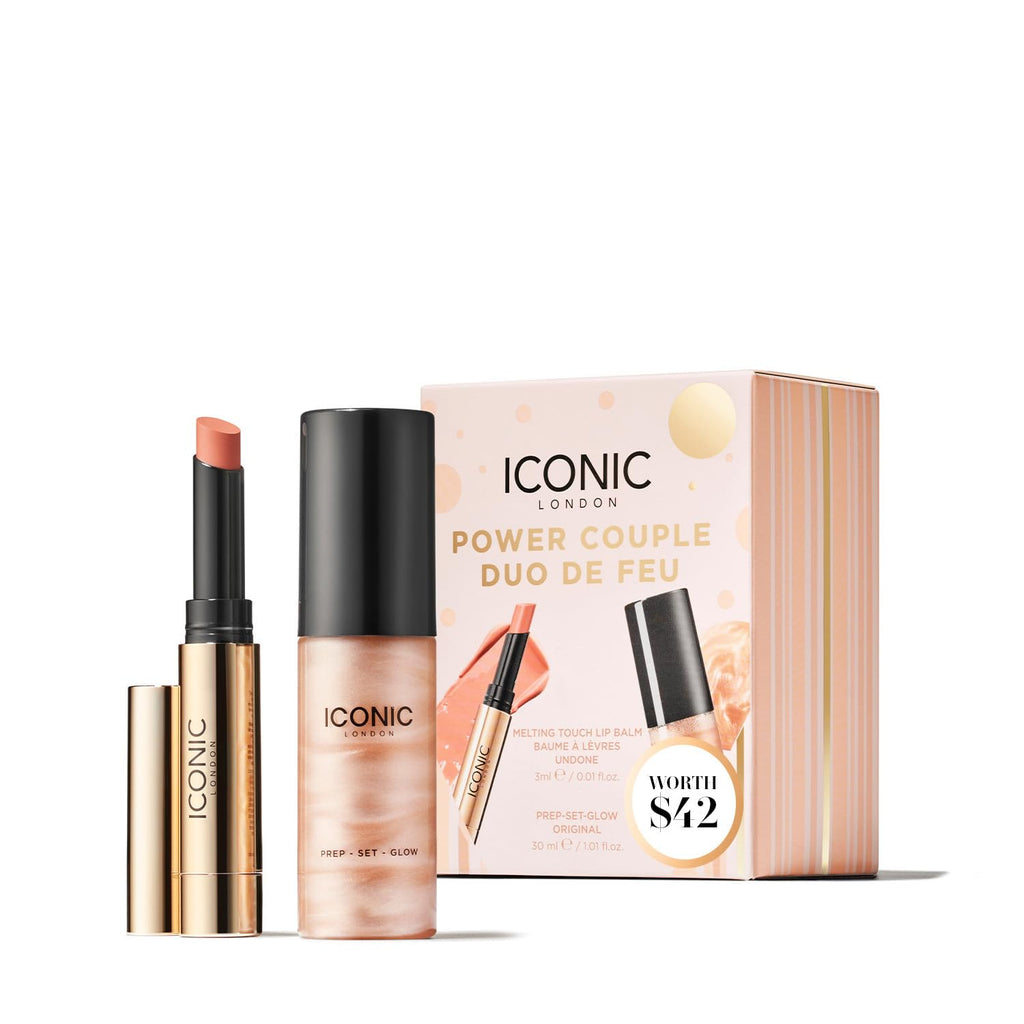 ICONIC LONDON Power Couple Gift Set | Includes Melting Touch Lip Balm (Undone) and Prep-Set-Glow (Original) - Maple Wellness Supplements