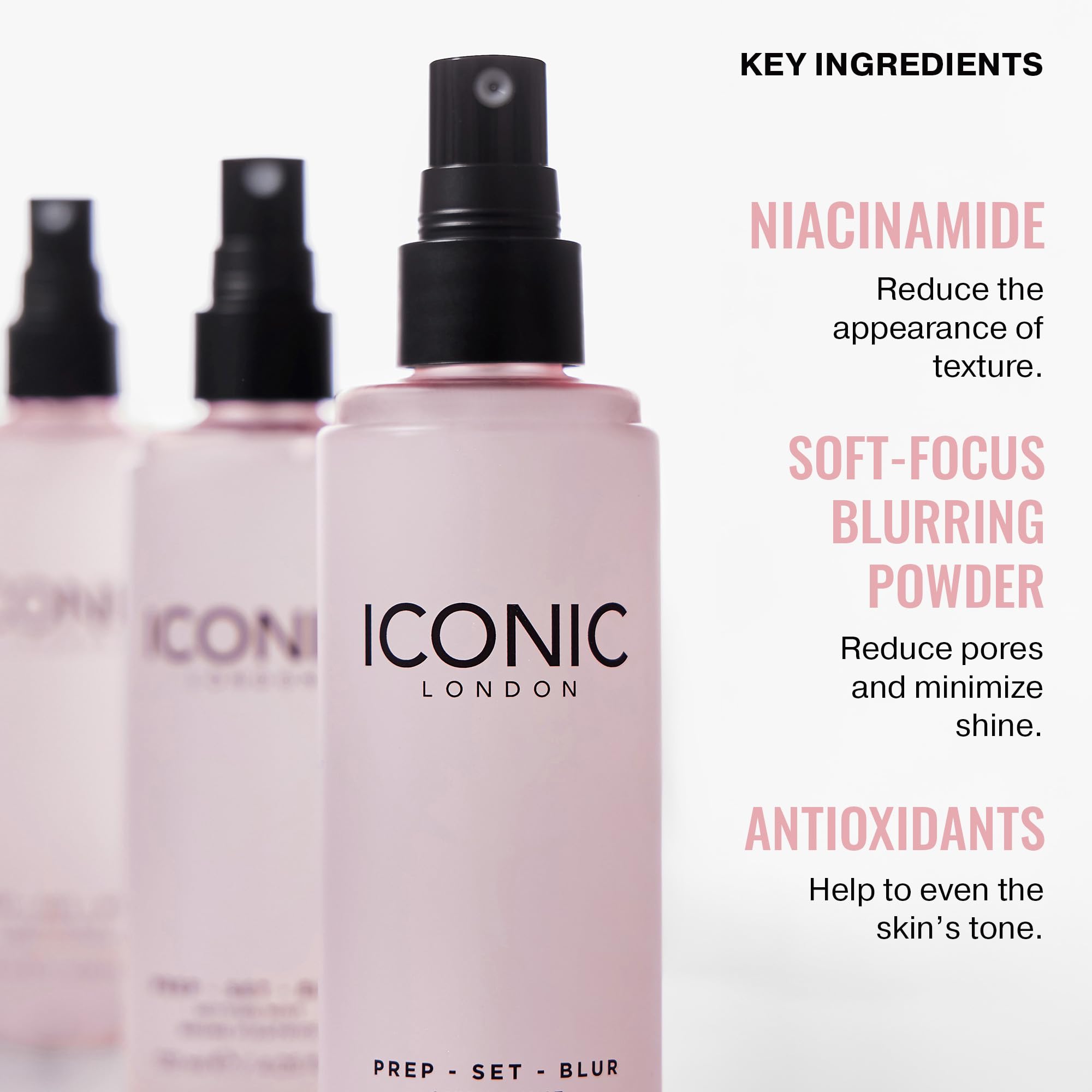 ICONIC LONDON Prep Set Blur Setting Spray | Makeup Fixing Spray, Blurs Imperfections and Gives Skin a Radiant Glow, Vegan Makeup, 120 mL / 4.05 Fl Oz. - Maple Wellness Supplements