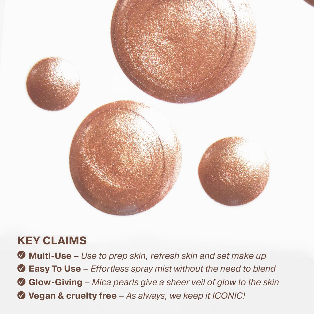 ICONIC LONDON Prep-Set-Glow | Hydrating + Setting + Glowing Spray, 3-in-1 Formula for a Dewy, Radiant Finish, Cruelty-Free, Vegan Makeup, 4.22 Fl oz - TrustMedUSA