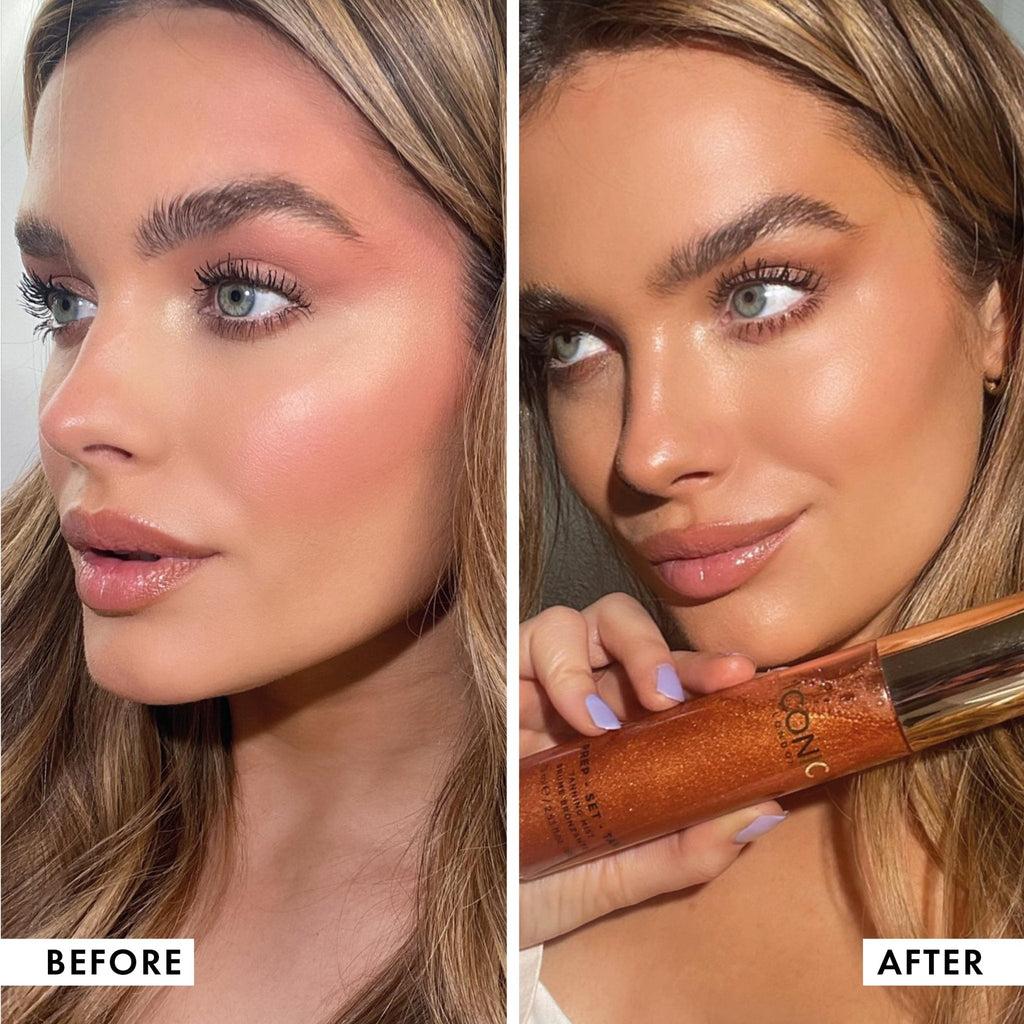 ICONIC LONDON Prep-Set-Tan Glow | Shimmering Self Tanning Facial Mist with Hyaluronic Acid, Cruelty-Free, Vegan Makeup, 2.53 Fl oz - Maple Wellness Supplements