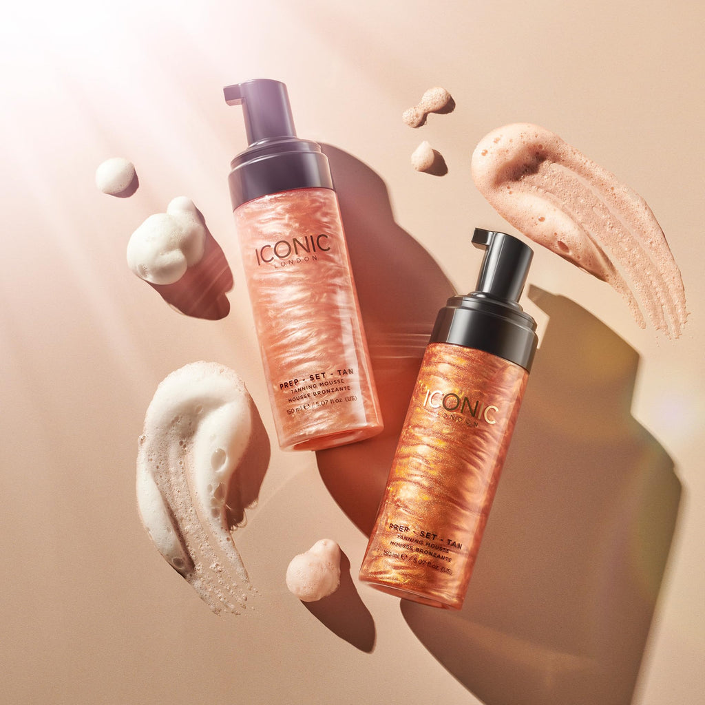 ICONIC LONDON Prep Set Tan Mousse | Long Lasting, Sun Kissed Skin, Bronze Glow, Cruelty-Free, Vegan Makeup, Original - Maple Wellness Supplements
