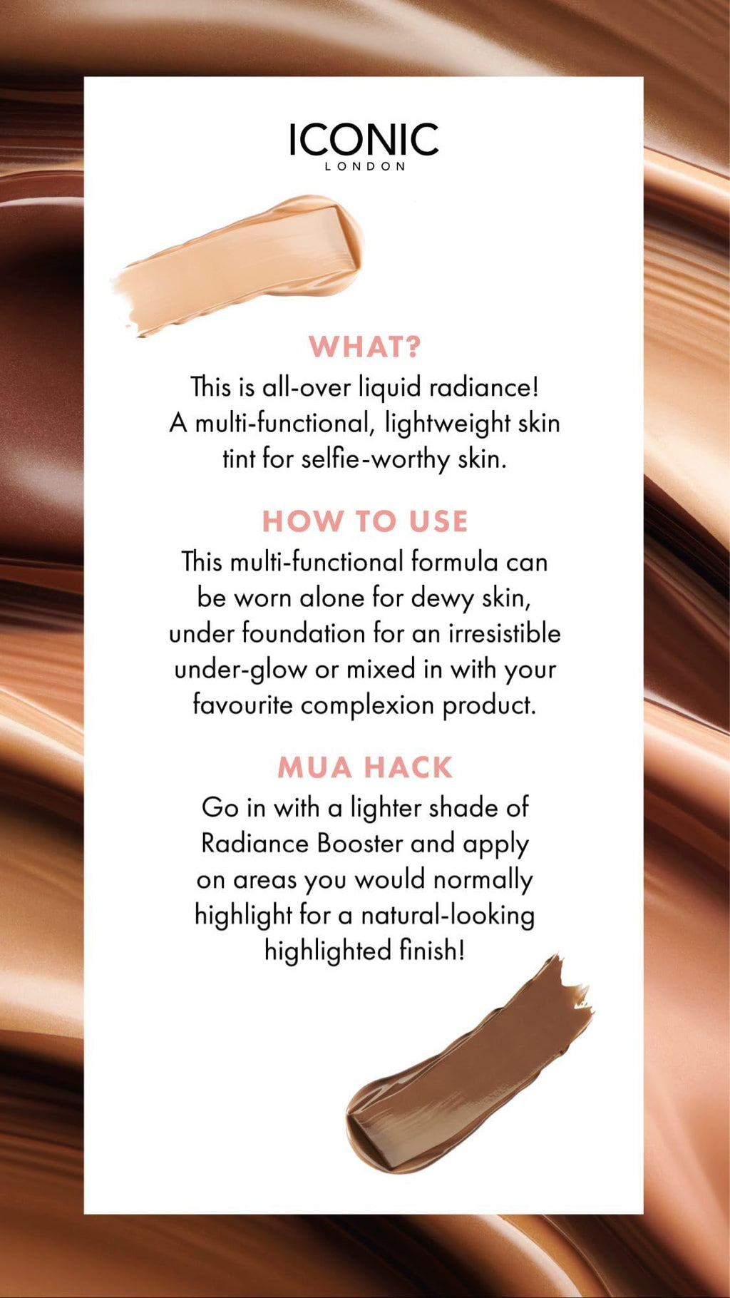 ICONIC LONDON Radiance Booster | Liquid Radiance Lightweight Skin Tint for a Glowy Makeup Look, Cruelty Free, Vegan Makeup (Sand Glow) 30 mL/ 1.01 Fl Oz - Maple Wellness Supplements