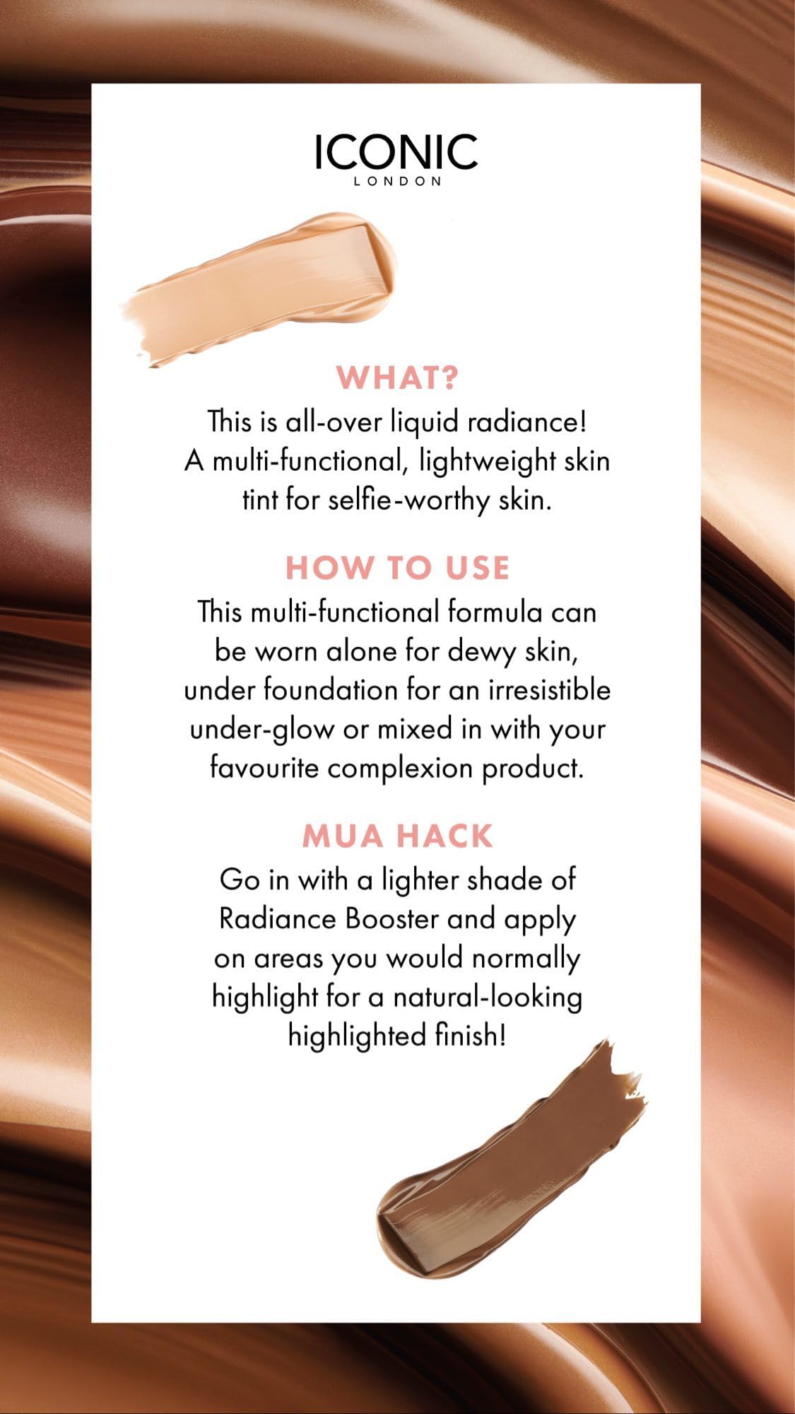 ICONIC LONDON Radiance Booster | Liquid Radiance Lightweight Skin Tint for a Glowy Makeup Look, Cruelty Free, Vegan Makeup (Sand Glow) 30 mL/ 1.01 Fl Oz - Maple Wellness Supplements