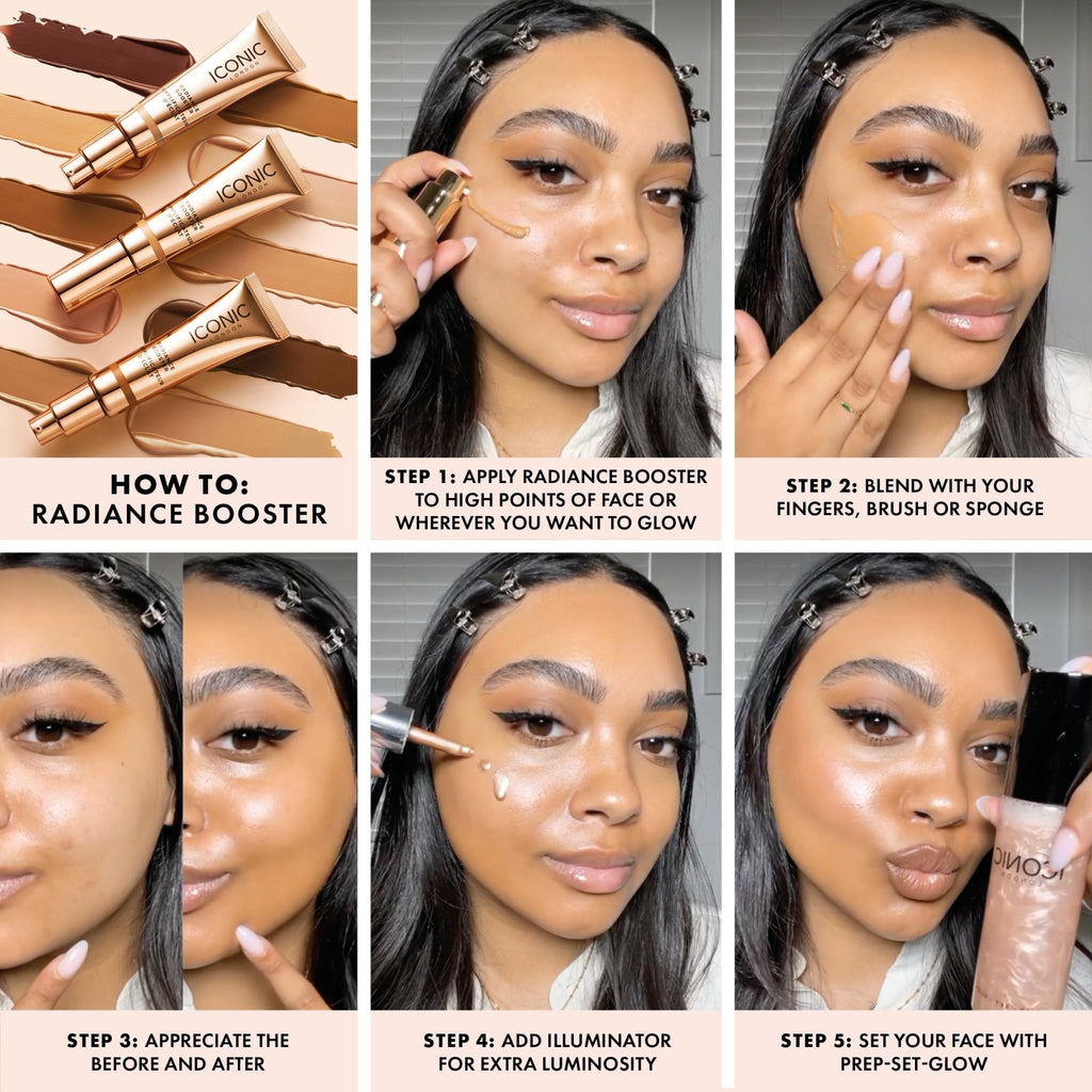 ICONIC LONDON Radiance Booster | Liquid Radiance Lightweight Skin Tint for a Glowy Makeup Look, Cruelty Free, Vegan Makeup (Sand Glow) 30 mL/ 1.01 Fl Oz - Maple Wellness Supplements