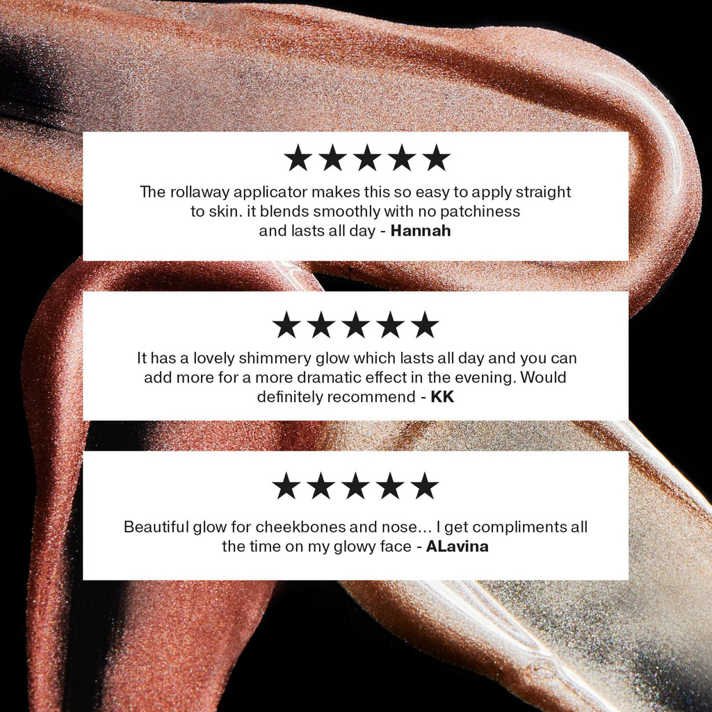 ICONIC LONDON Rollaway Glow | Liquid Highlighter for a Radiant Glow, Cruelty-Free, Vegan Makeup (Champagne Chic) 0.27 Fl oz - TrustMedUSA