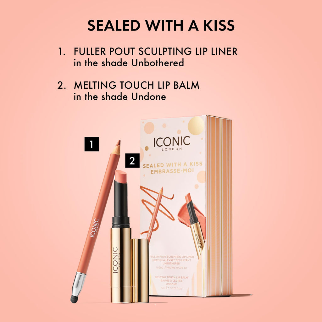 ICONIC LONDON Sealed with a Kiss Gift Set | Includes Melting Touch Lip Balm (Undone) and Fuller Pout Sculpting - Maple Wellness Supplements