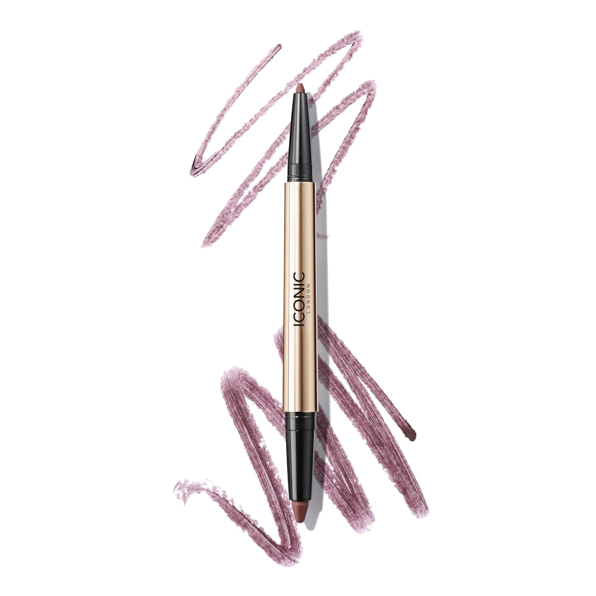 ICONIC LONDON Smokey Eye Duo Eyeliner | Creamy, Easy to Blend 2-in-1 Eyeliner Crayon, Water Resistant, Cruelty Free, Vegan Makeup (Spiced Plum) 0.027 oz - Maple Wellness Supplements